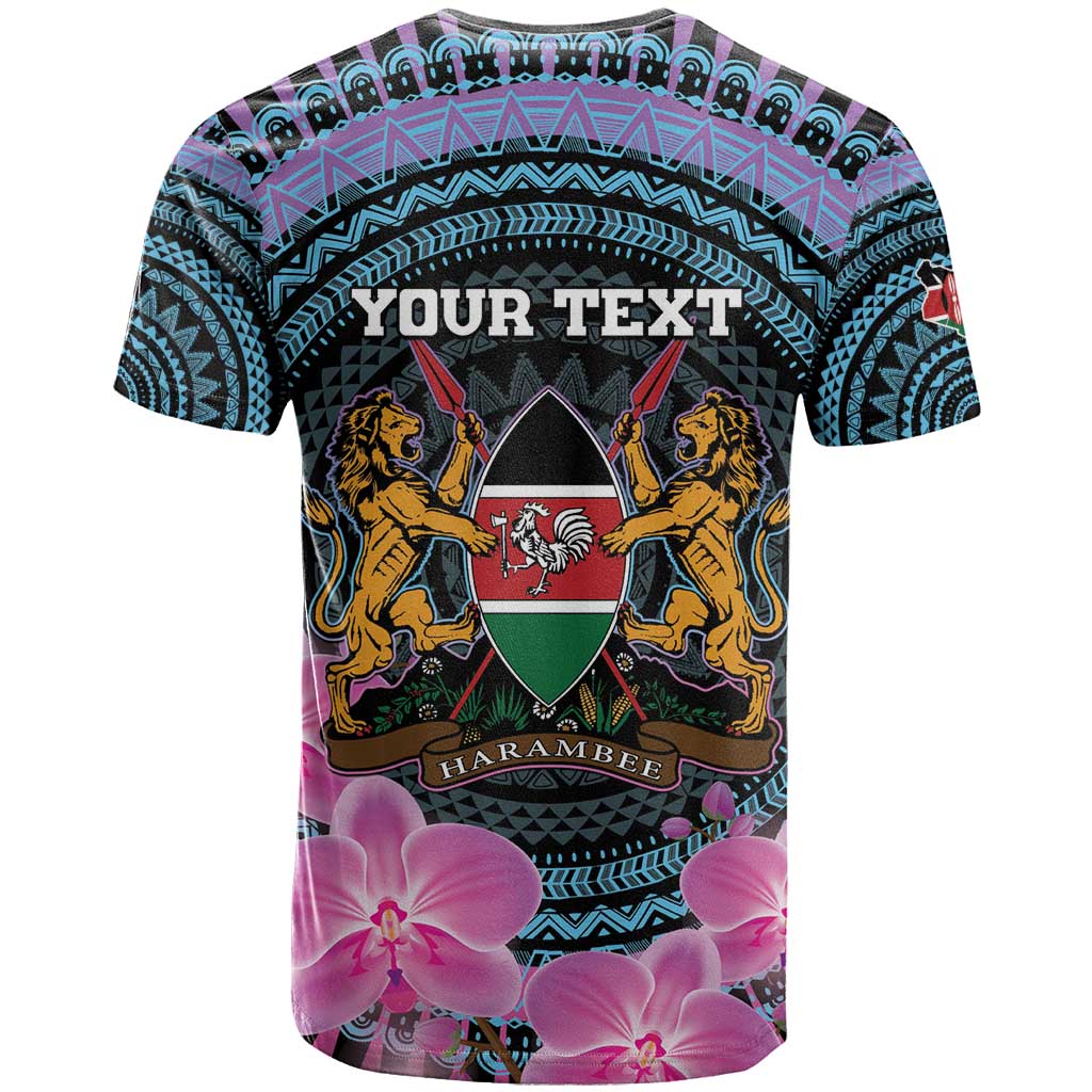 Personalised Kenya Lilac Breasted Roller T shirt Orchid Flower - African Pattern LT15