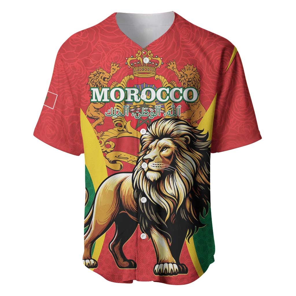 Personalised Morocco Baseball Jersey Barbary Lion - Proclamation Day LT15