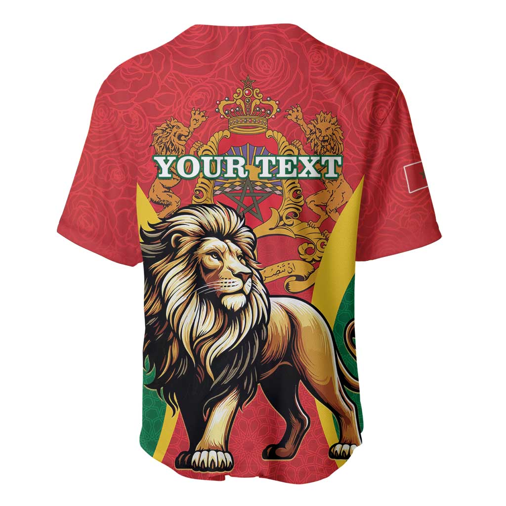Personalised Morocco Baseball Jersey Barbary Lion - Proclamation Day LT15