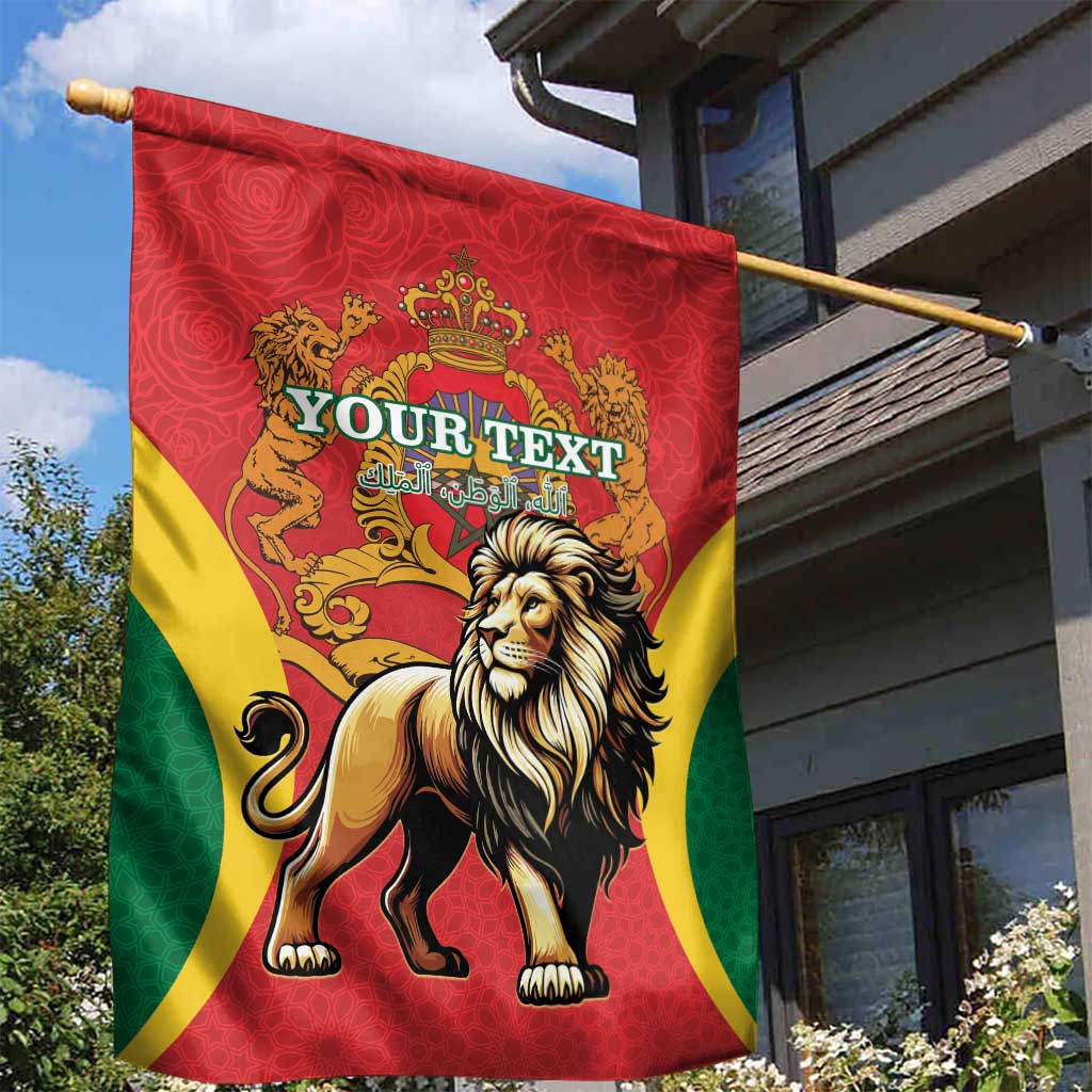Personalised Morocco Garden Flag Barbary Lion - Proclamation Day LT15