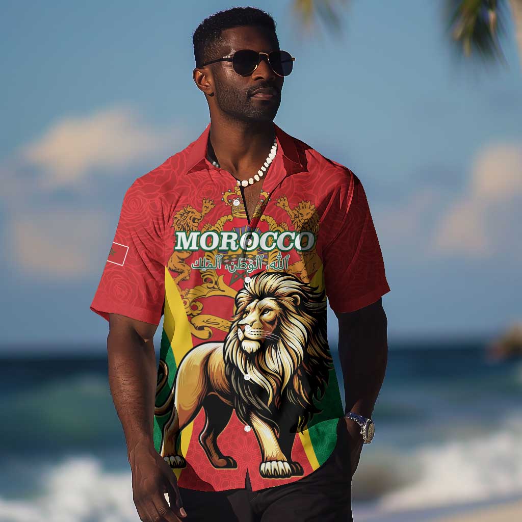 Personalised Morocco Hawaiian Shirt Barbary Lion - Proclamation Day LT15