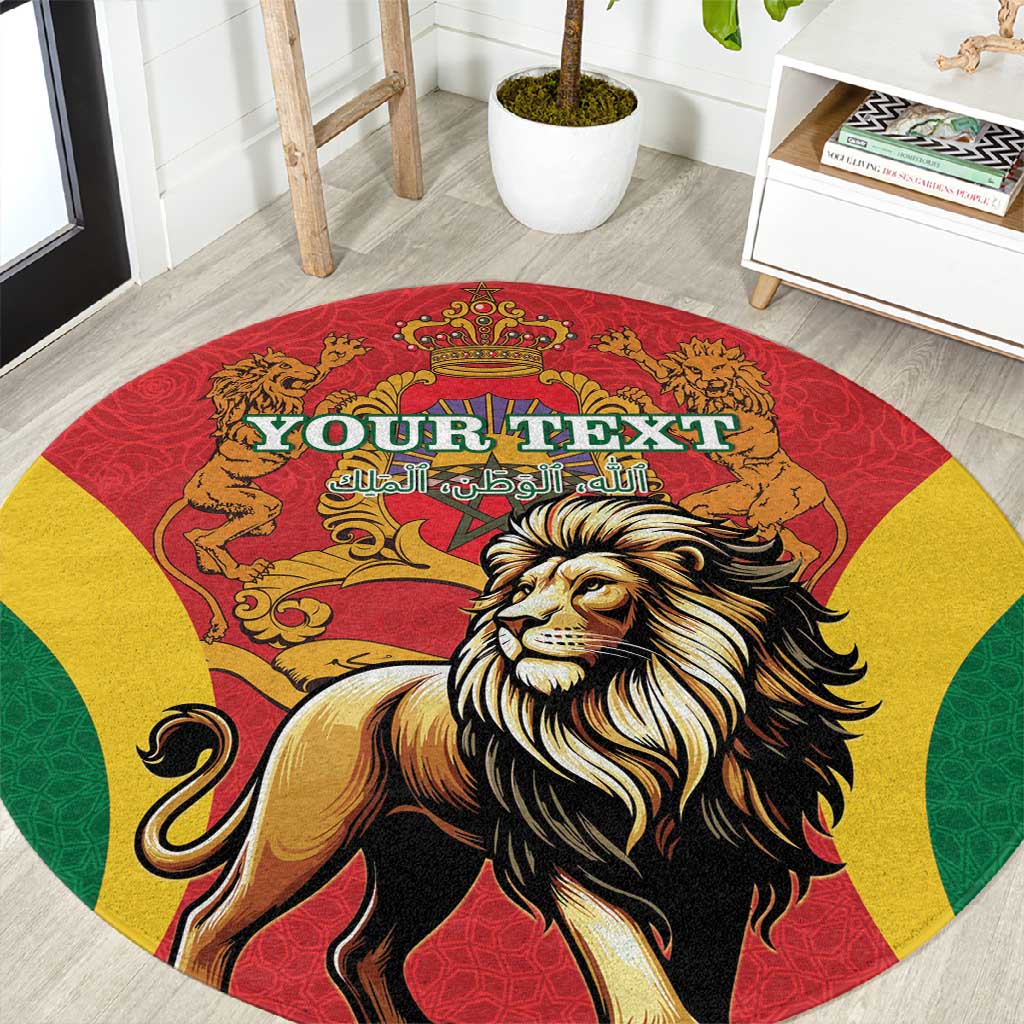 Personalised Morocco Round Carpet Barbary Lion - Proclamation Day LT15