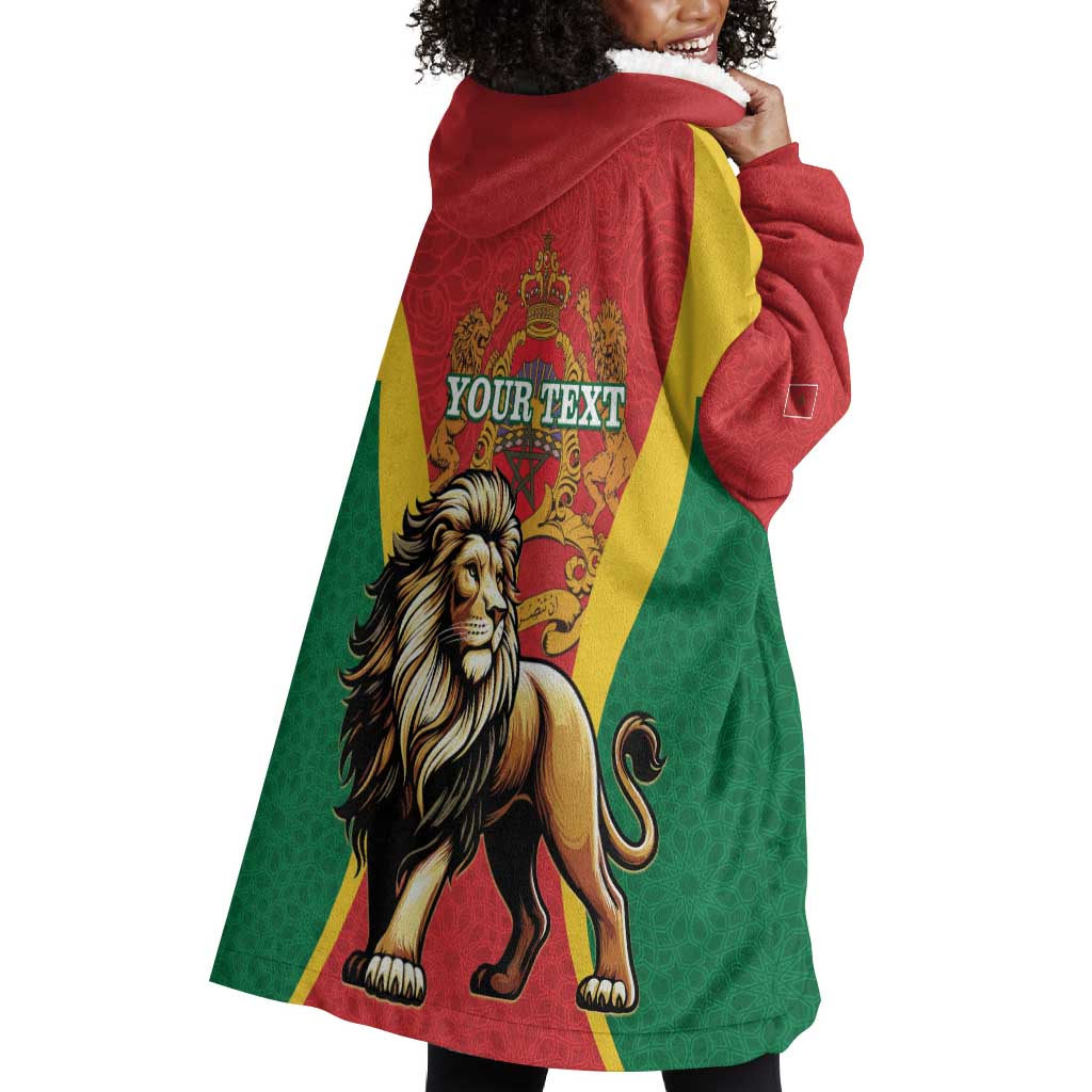 Personalised Morocco Wearable Blanket Hoodie Barbary Lion - Proclamation Day LT15