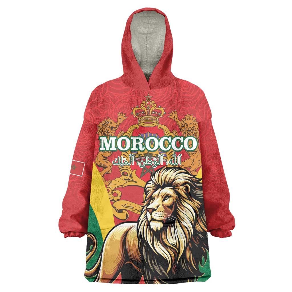 Personalised Morocco Wearable Blanket Hoodie Barbary Lion - Proclamation Day LT15