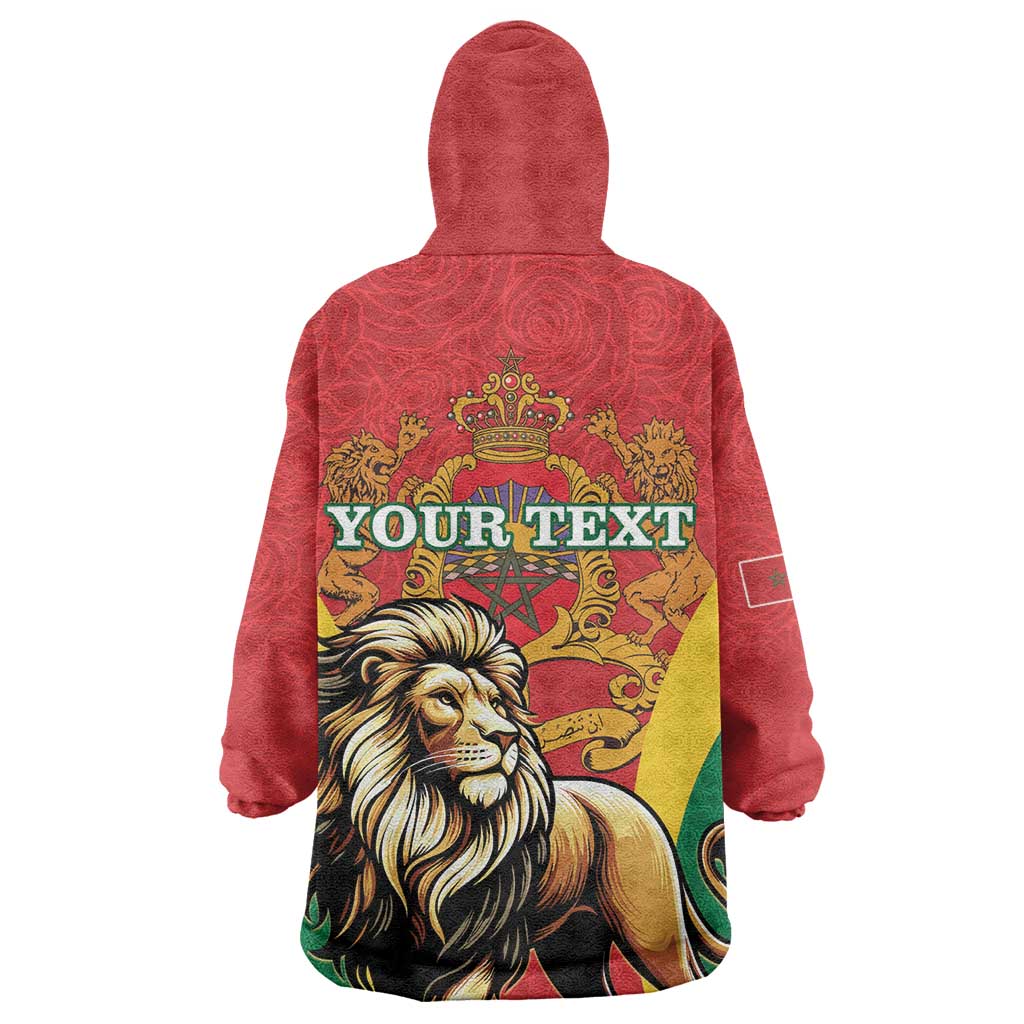 Personalised Morocco Wearable Blanket Hoodie Barbary Lion - Proclamation Day LT15