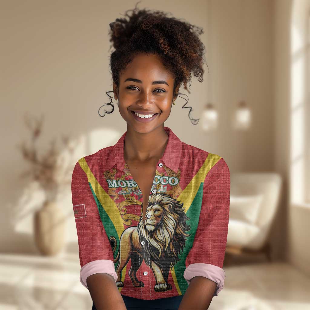 Personalised Morocco Women Casual Shirt Barbary Lion - Proclamation Day LT15