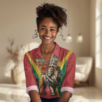 Personalised Morocco Women Casual Shirt Barbary Lion - Proclamation Day LT15