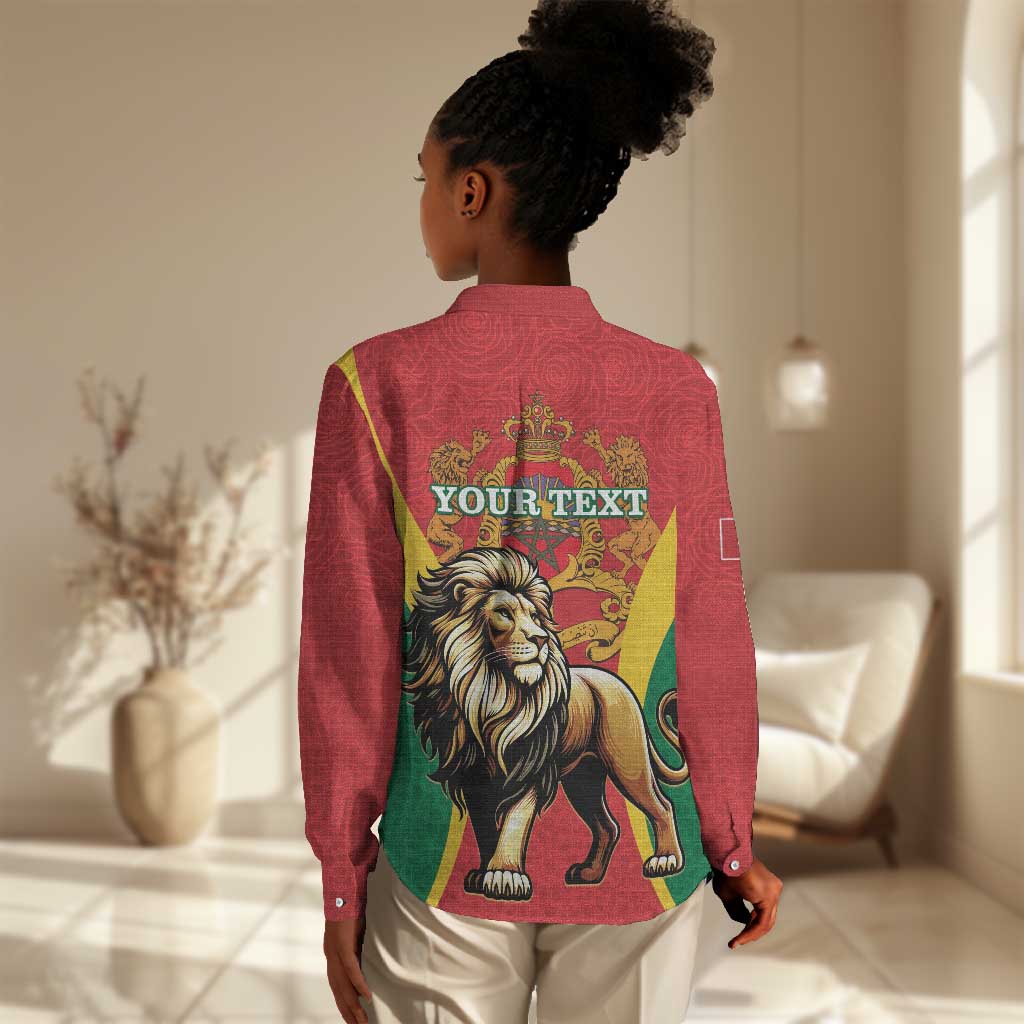 Personalised Morocco Women Casual Shirt Barbary Lion - Proclamation Day LT15