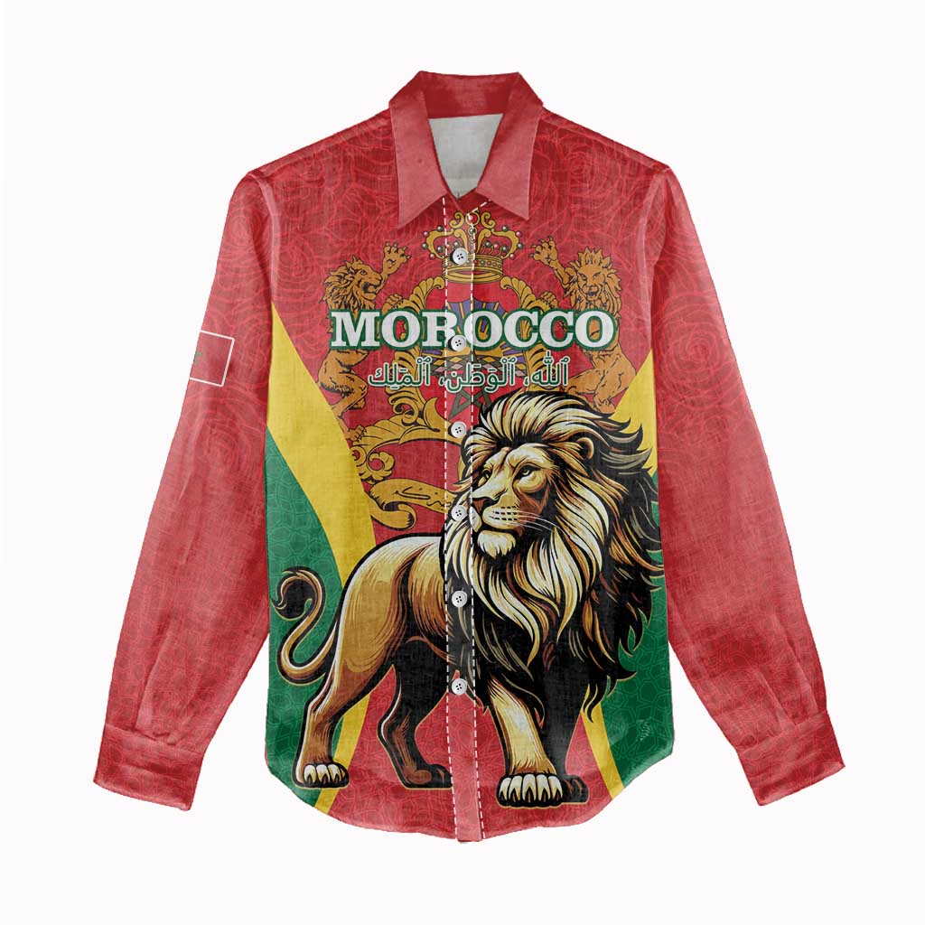 Personalised Morocco Women Casual Shirt Barbary Lion - Proclamation Day LT15
