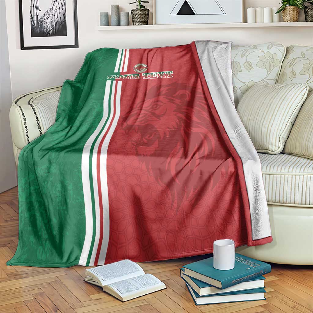 Custom Afro Morocco Football Blanket With Islamic Pattern LT15