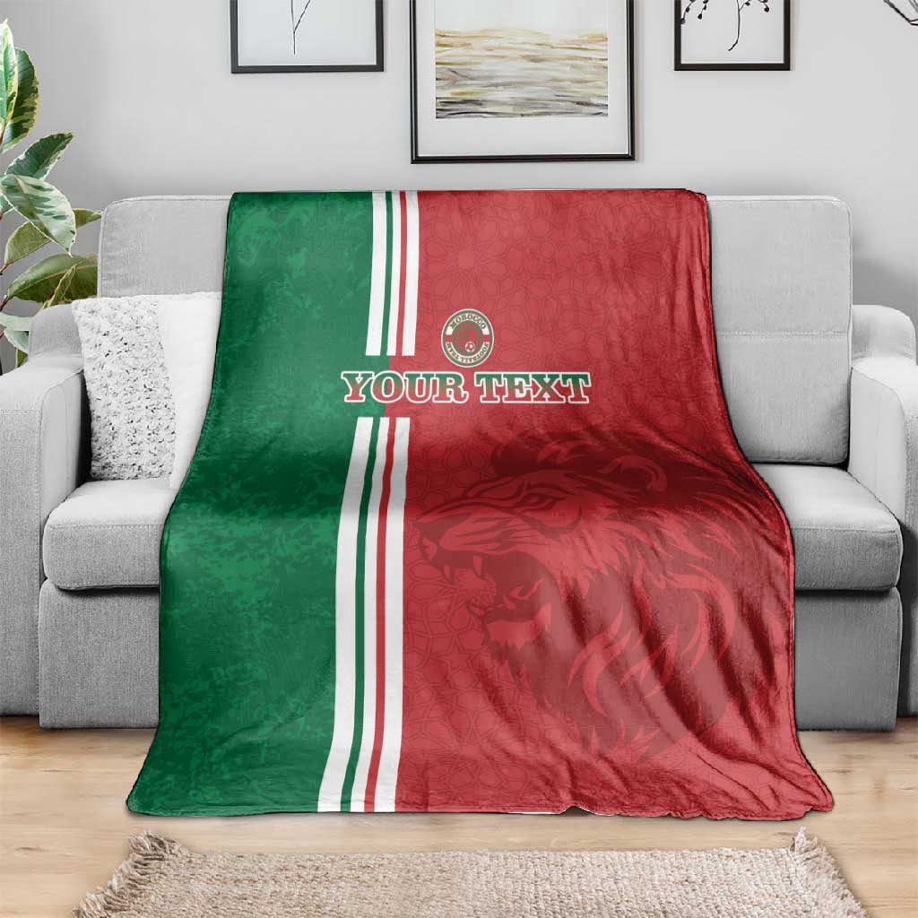 Custom Afro Morocco Football Blanket With Islamic Pattern LT15