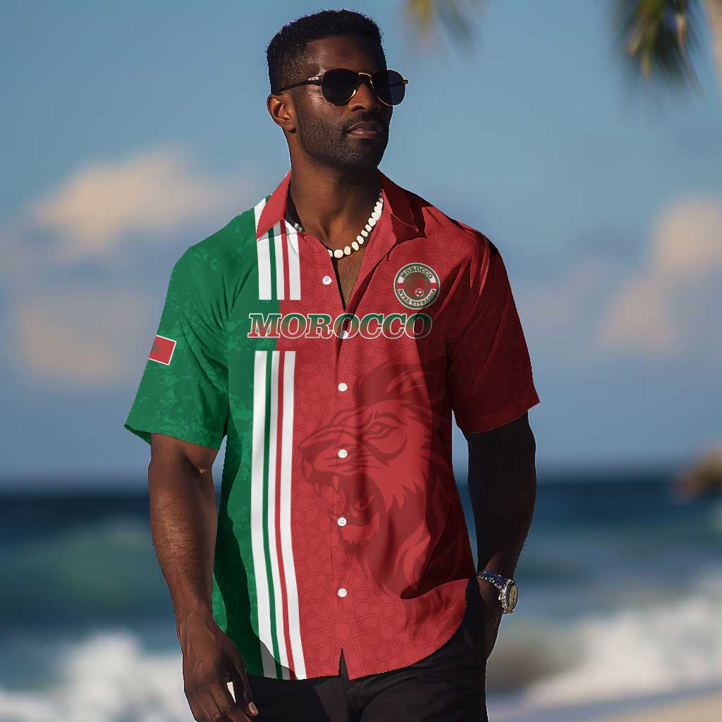 Custom Afro Morocco Football Hawaiian Shirt With Islamic Pattern LT15