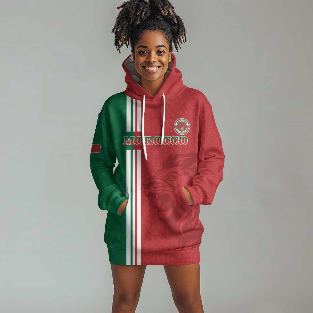 Custom Afro Morocco Football Hoodie Dress With Islamic Pattern LT15