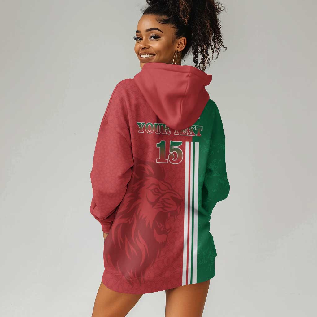 Custom Afro Morocco Football Hoodie Dress With Islamic Pattern LT15