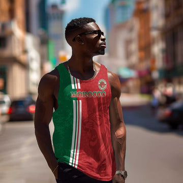 Custom Afro Morocco Football Men Tank Top With Islamic Pattern LT15