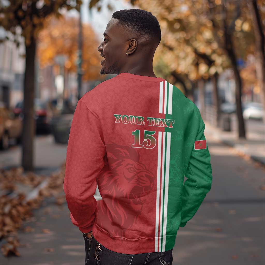 Custom Afro Morocco Football Sweatshirt With Islamic Pattern LT15