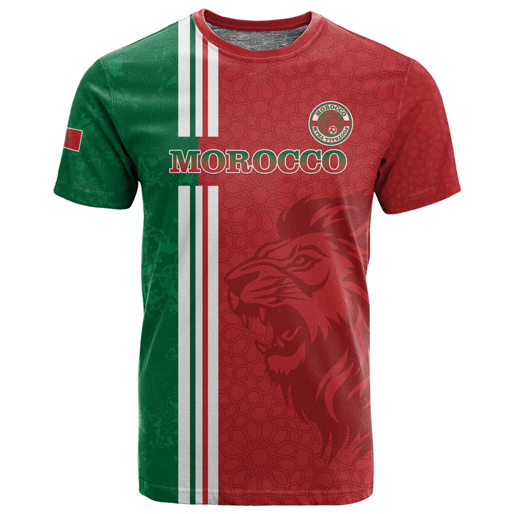 Custom Afro Morocco Football T shirt With Islamic Pattern LT15