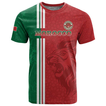 Custom Afro Morocco Football T shirt With Islamic Pattern LT15