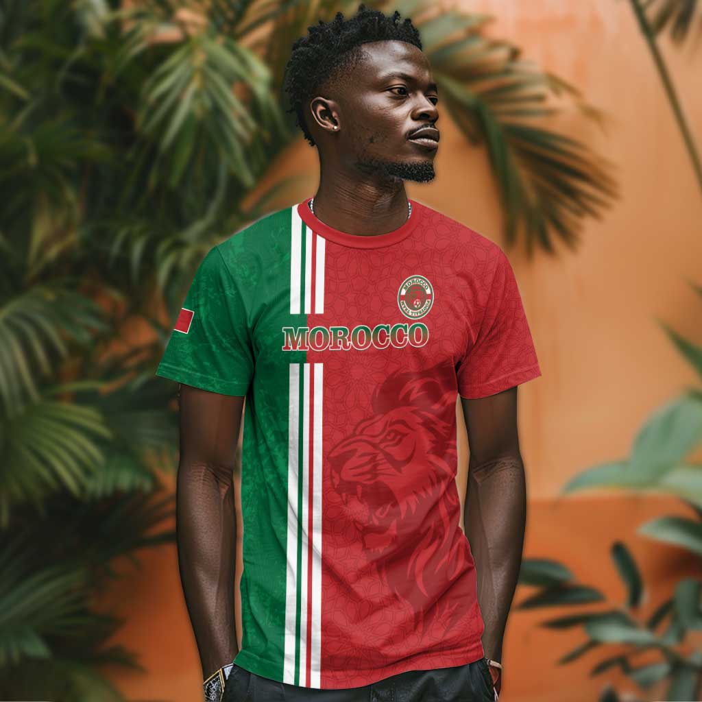 Custom Afro Morocco Football T shirt With Islamic Pattern LT15