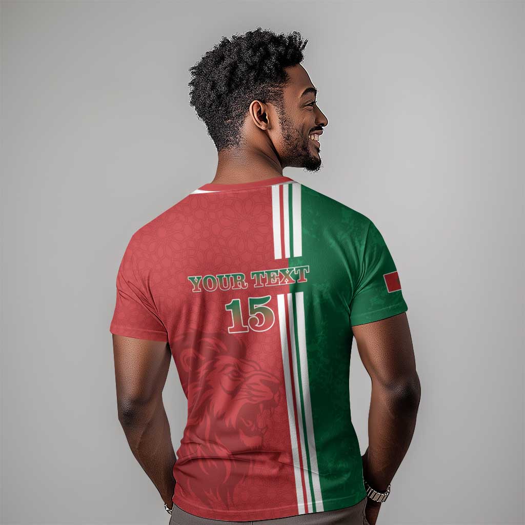Custom Afro Morocco Football T shirt With Islamic Pattern LT15