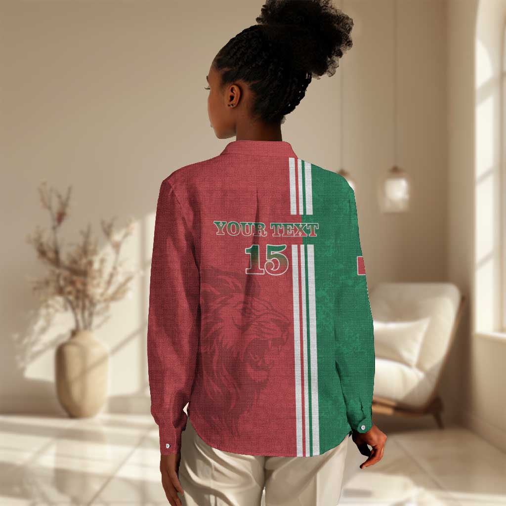 Custom Afro Morocco Football Women Casual Shirt With Islamic Pattern LT15