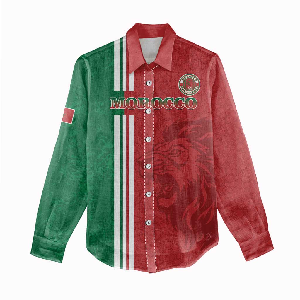Custom Afro Morocco Football Women Casual Shirt With Islamic Pattern LT15