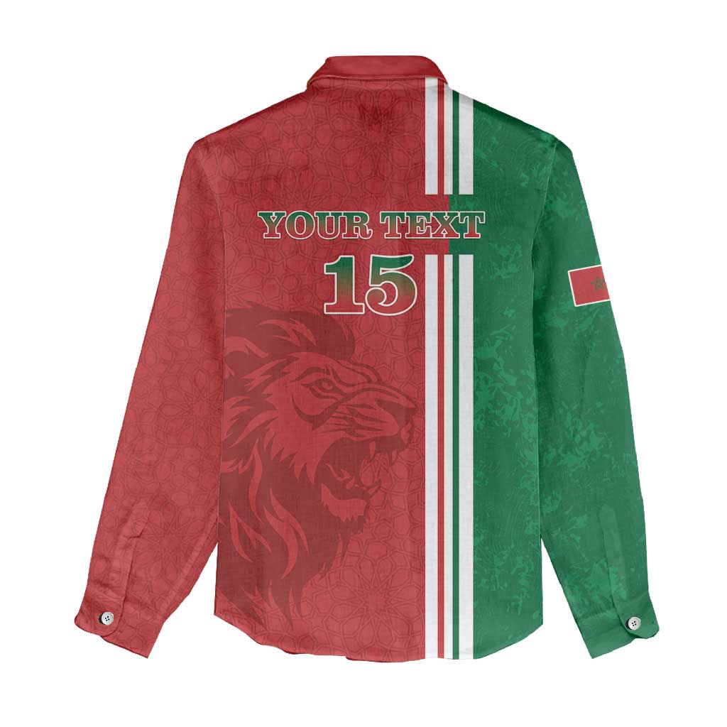 Custom Afro Morocco Football Women Casual Shirt With Islamic Pattern LT15