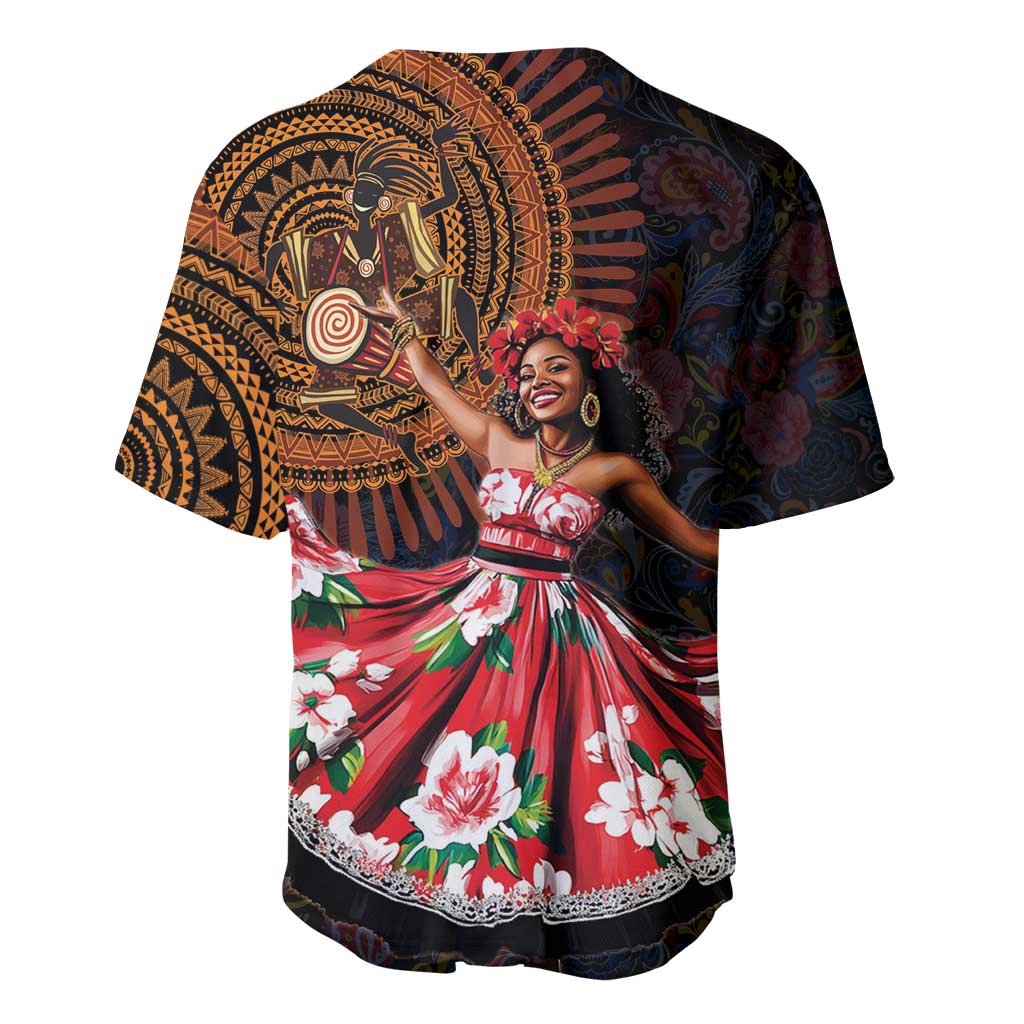 Ladies Sega Dance Baseball Jersey Paisley Mix African Pattern LT15