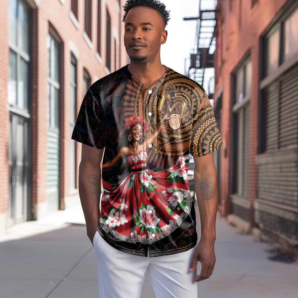 Ladies Sega Dance Baseball Jersey Paisley Mix African Pattern LT15