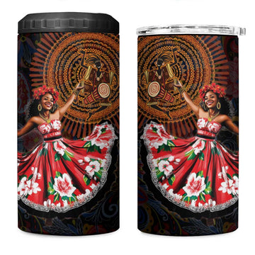 Ladies Sega Dance 4 in 1 Can Cooler Tumbler Paisley Mix African Pattern LT15