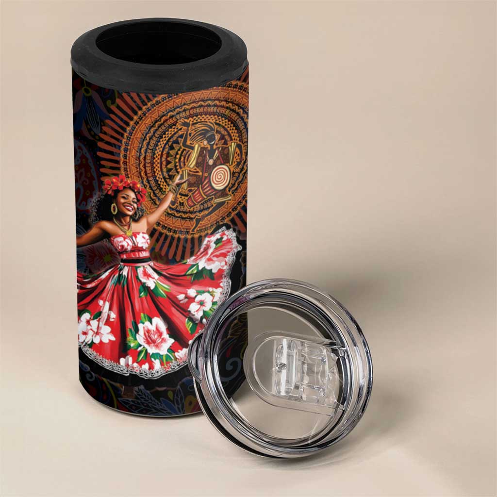 Ladies Sega Dance 4 in 1 Can Cooler Tumbler Paisley Mix African Pattern LT15