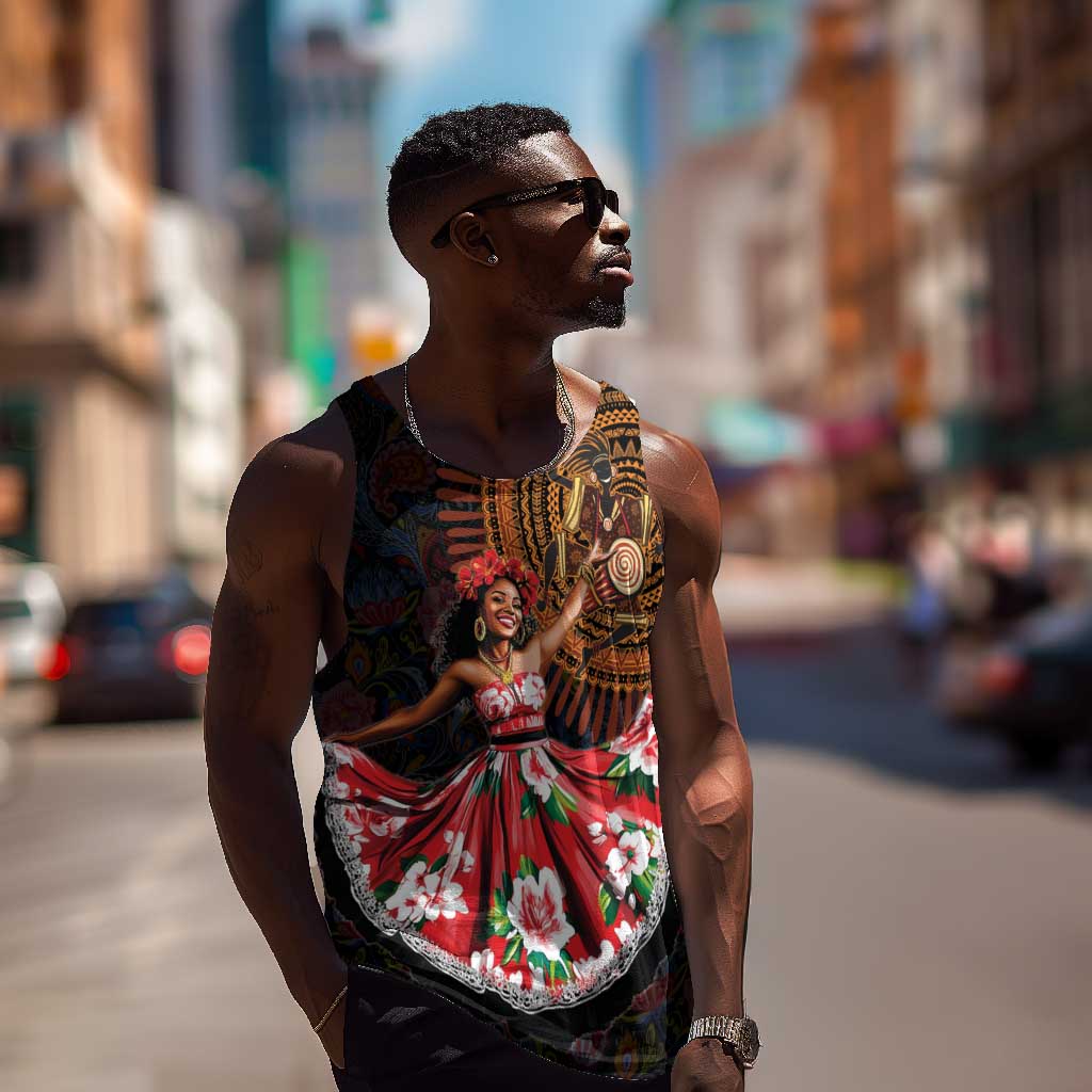 Ladies Sega Dance Men Tank Top Paisley Mix African Pattern LT15