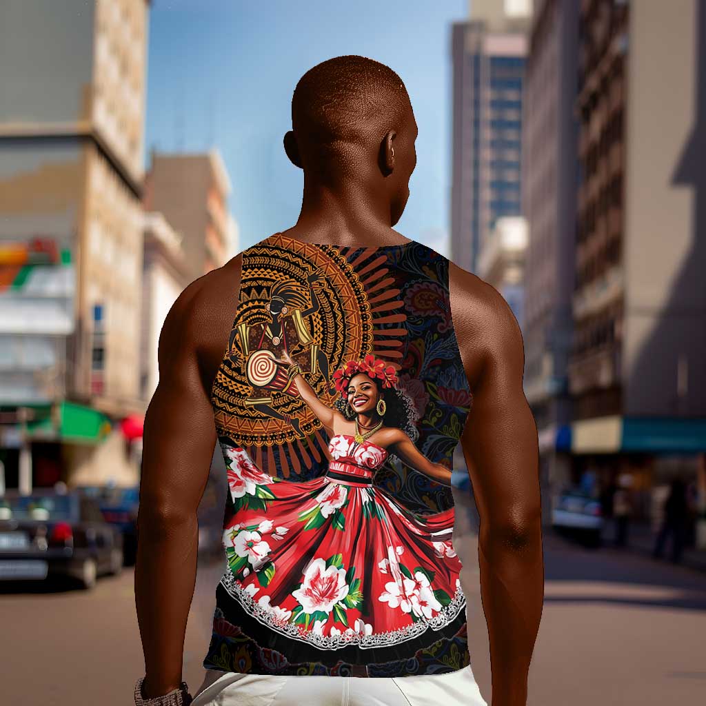 Ladies Sega Dance Men Tank Top Paisley Mix African Pattern LT15
