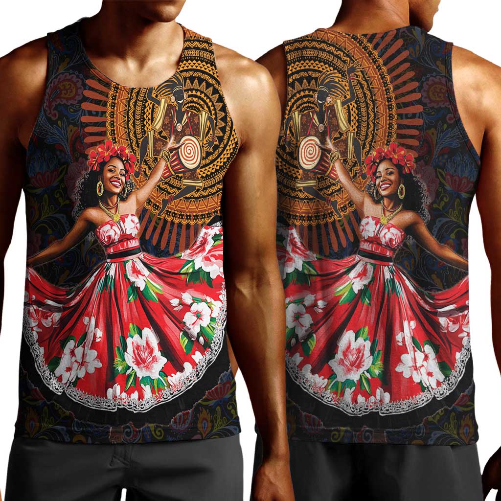 Ladies Sega Dance Men Tank Top Paisley Mix African Pattern LT15