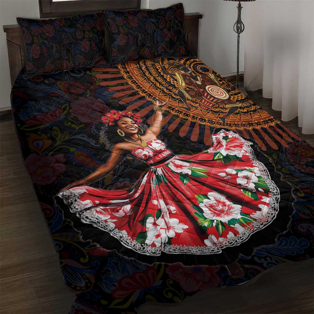 Ladies Sega Dance Quilt Bed Set Paisley Mix African Pattern LT15