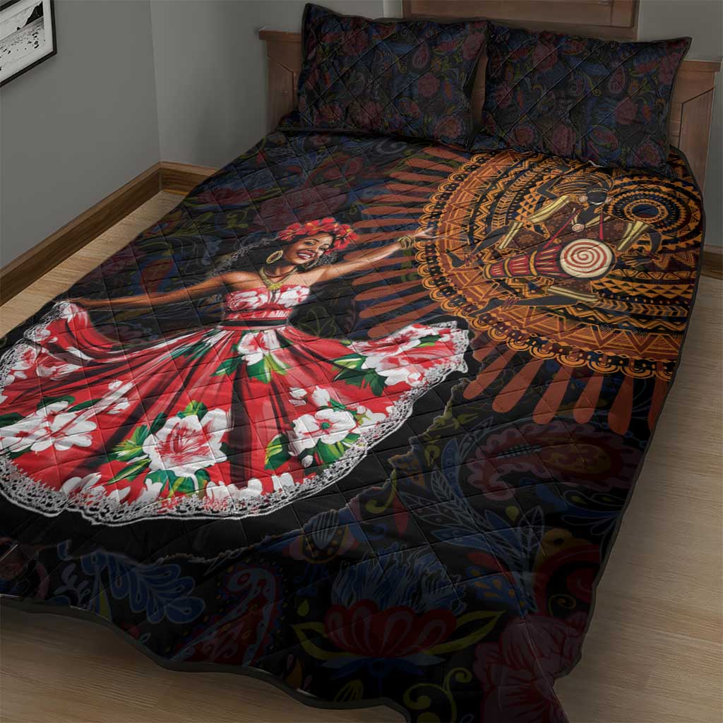 Ladies Sega Dance Quilt Bed Set Paisley Mix African Pattern LT15