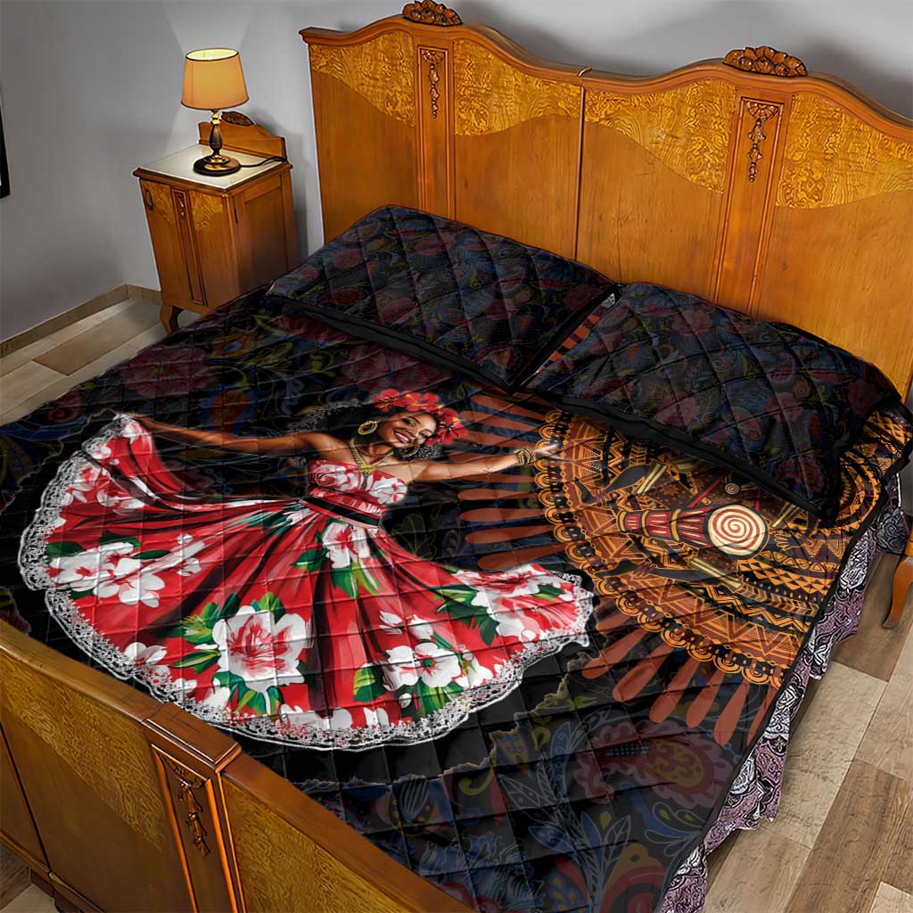 Ladies Sega Dance Quilt Bed Set Paisley Mix African Pattern LT15