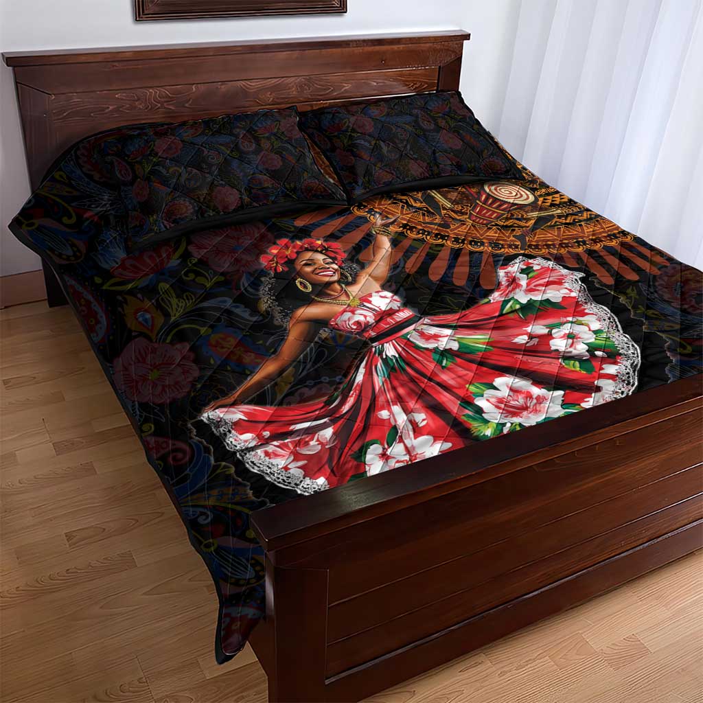 Ladies Sega Dance Quilt Bed Set Paisley Mix African Pattern LT15
