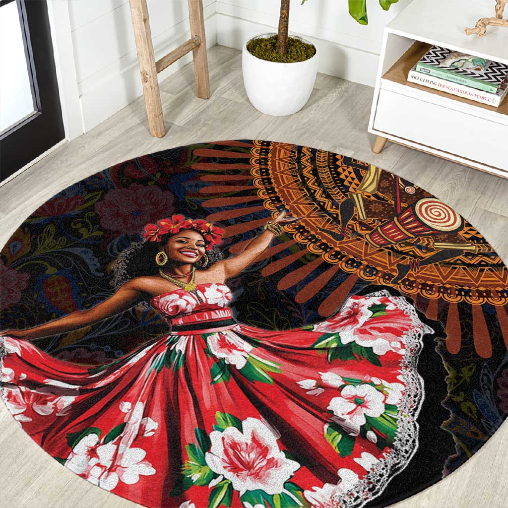 Ladies Sega Dance Round Carpet Paisley Mix African Pattern LT15
