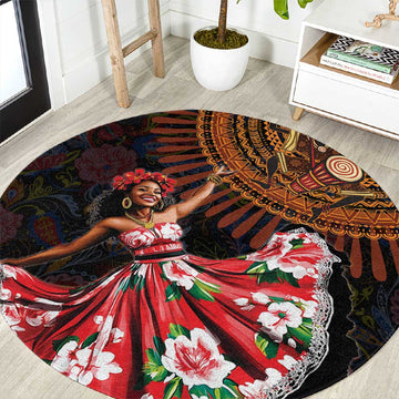 Ladies Sega Dance Round Carpet Paisley Mix African Pattern LT15