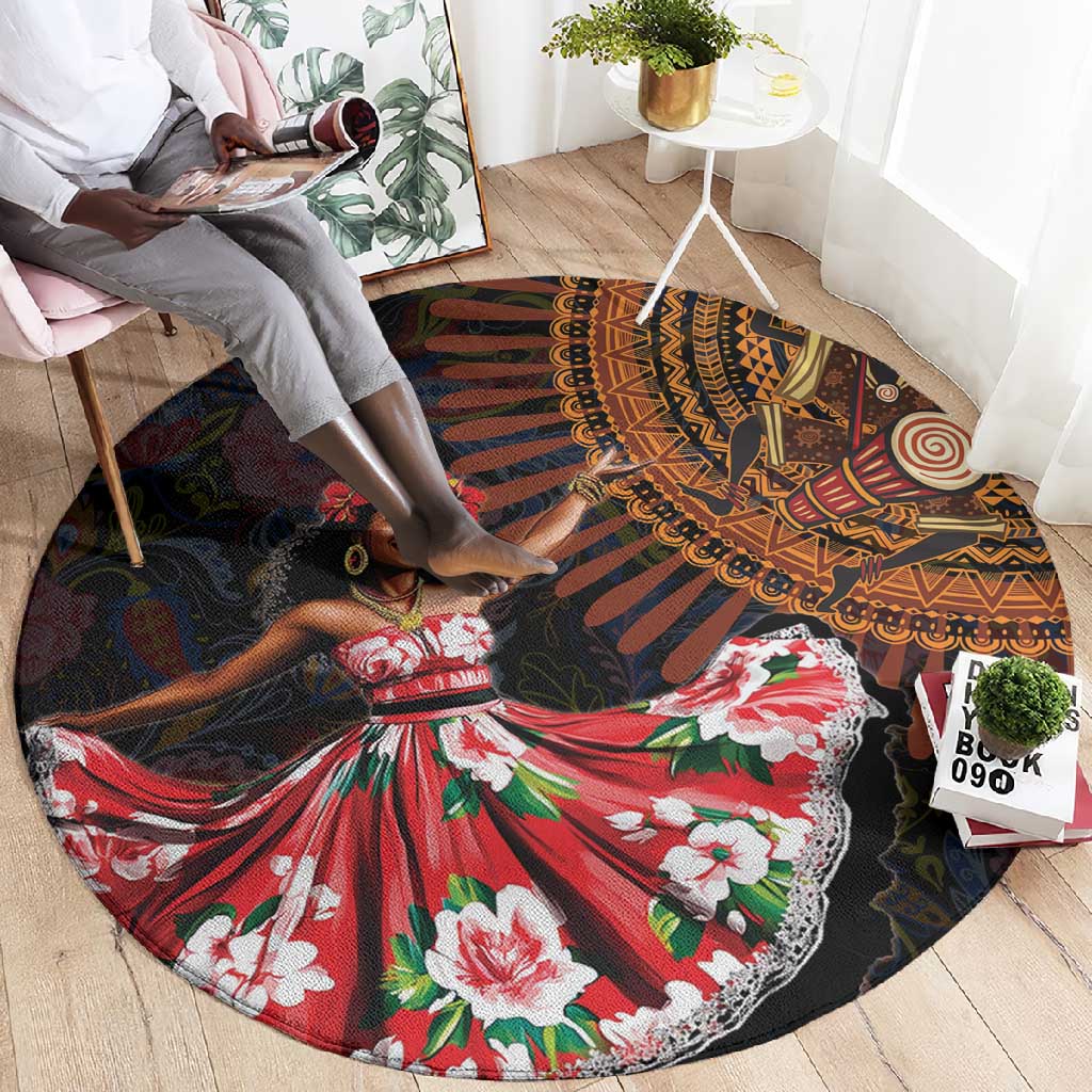 Ladies Sega Dance Round Carpet Paisley Mix African Pattern LT15