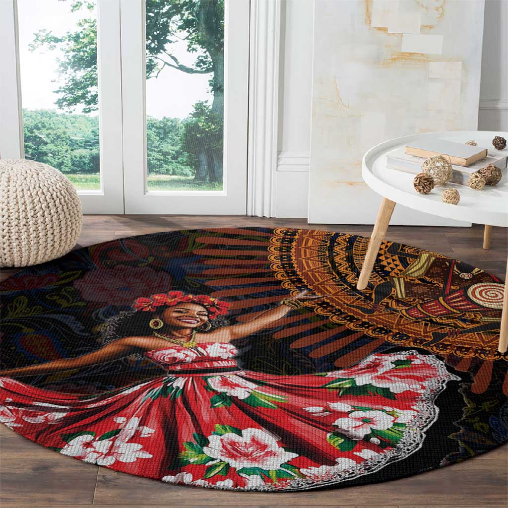 Ladies Sega Dance Round Carpet Paisley Mix African Pattern LT15