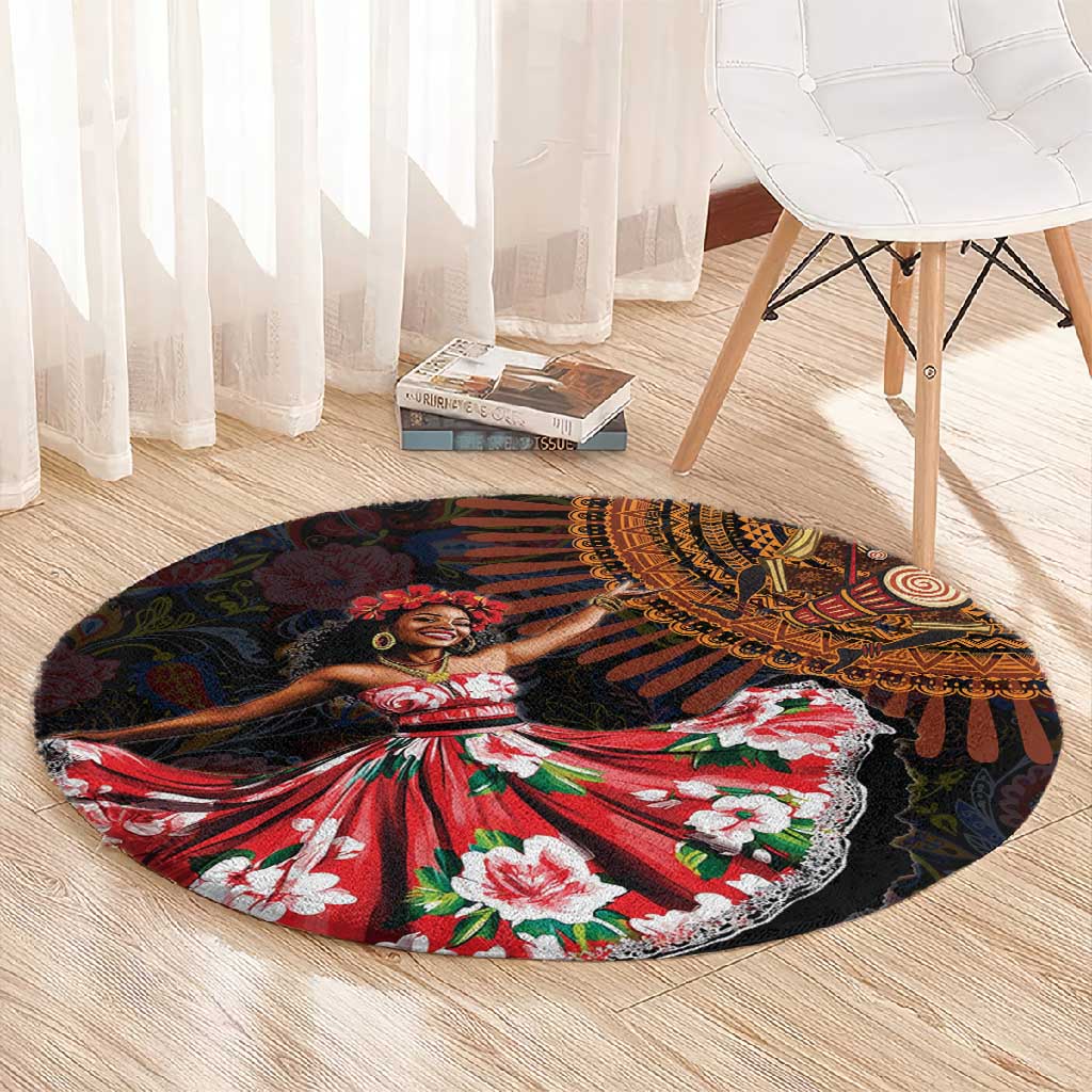 Ladies Sega Dance Round Carpet Paisley Mix African Pattern LT15