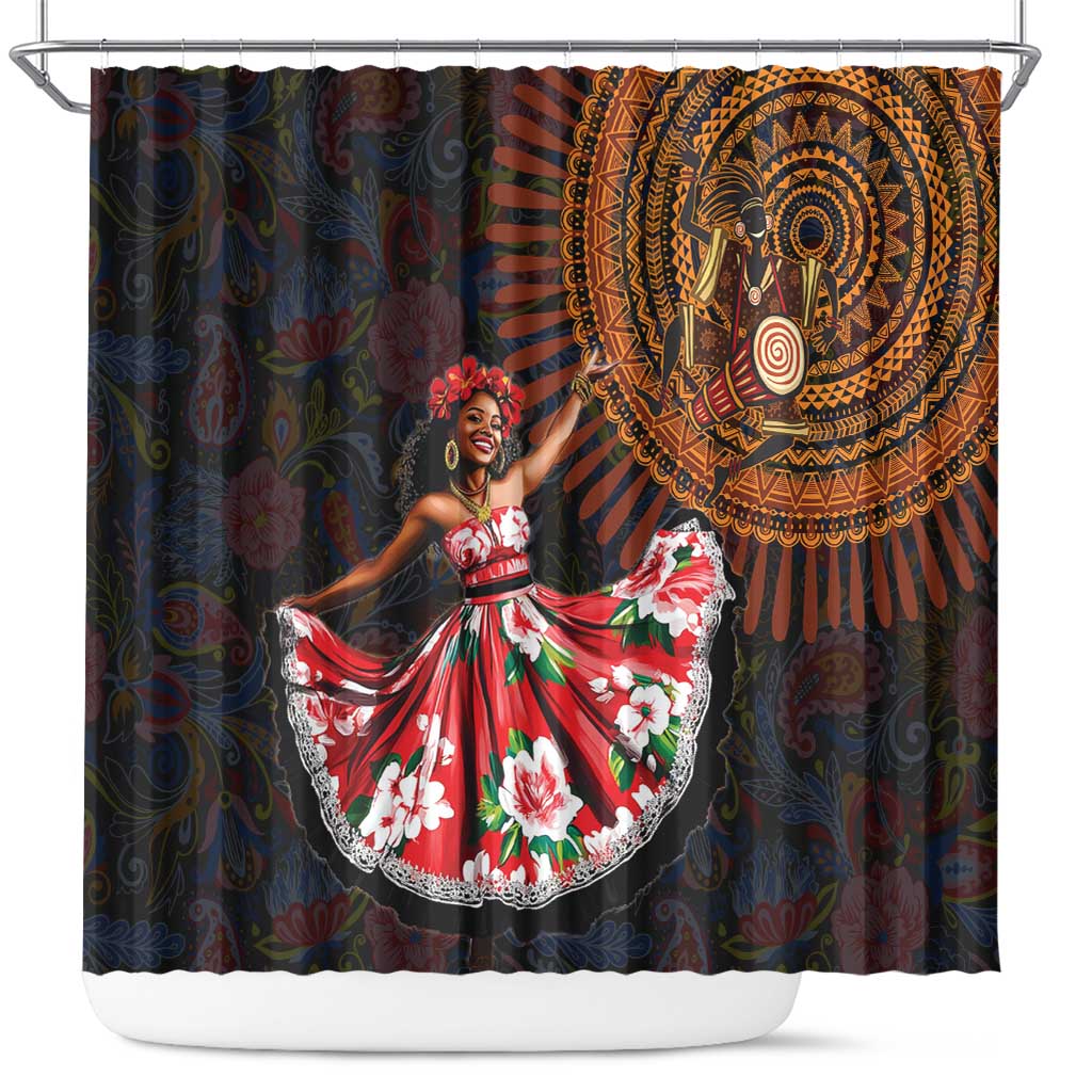 Sega Traditional Dance Shower Curtain Paisley Mix African Pattern LT15