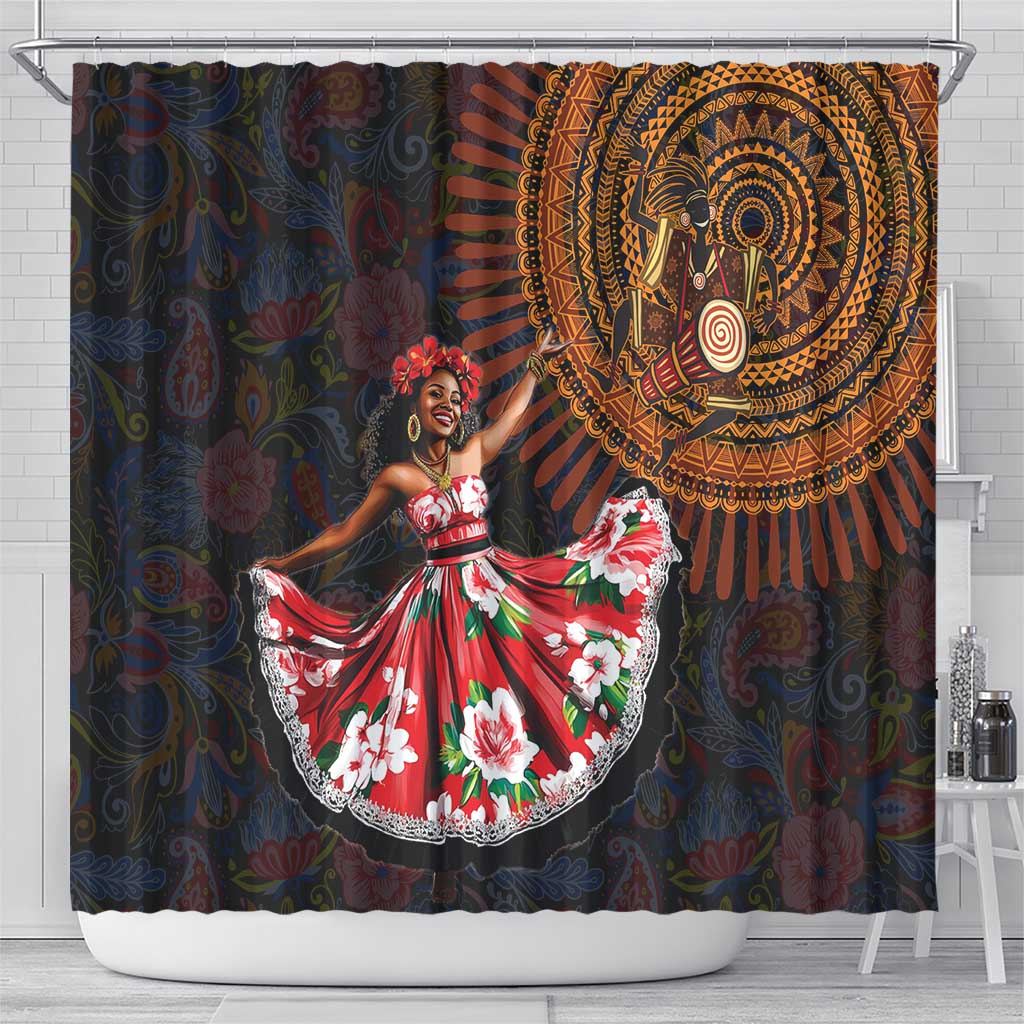Sega Traditional Dance Shower Curtain Paisley Mix African Pattern LT15