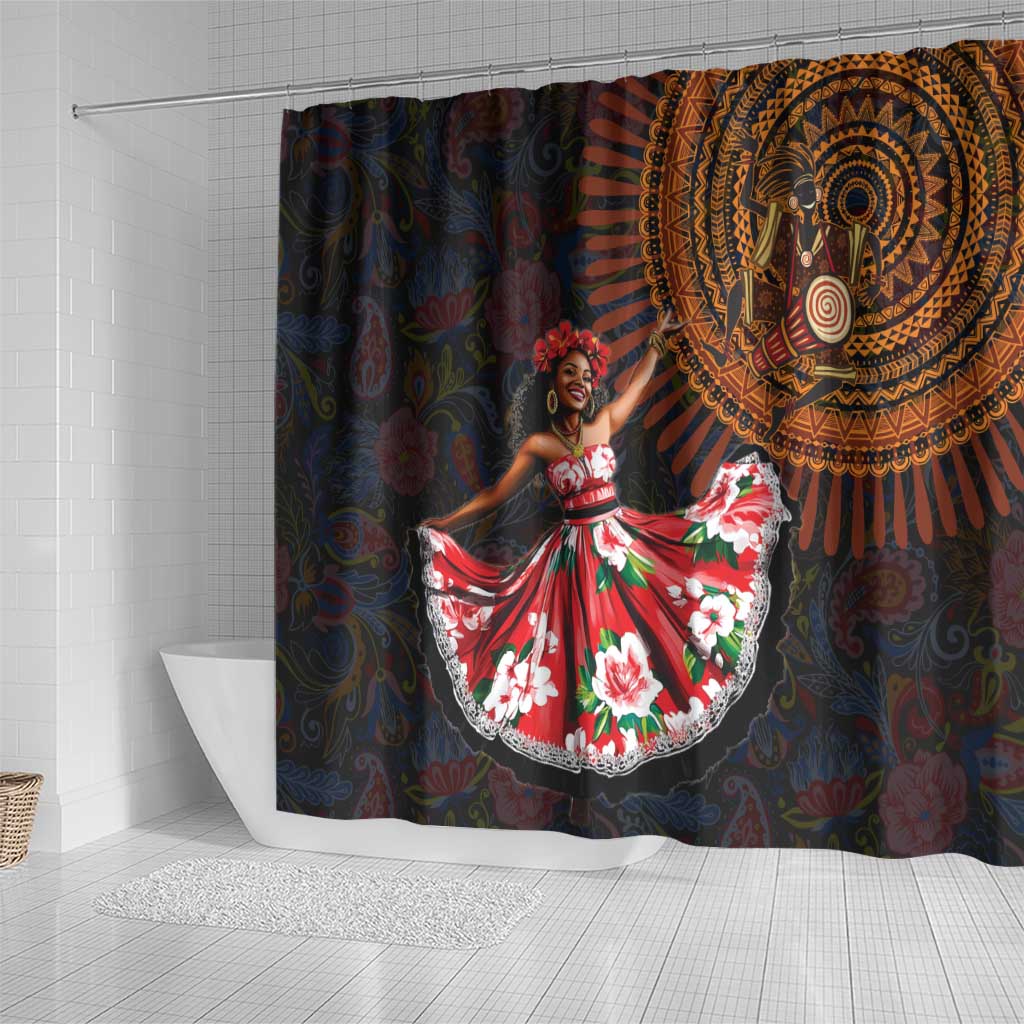 Sega Traditional Dance Shower Curtain Paisley Mix African Pattern LT15
