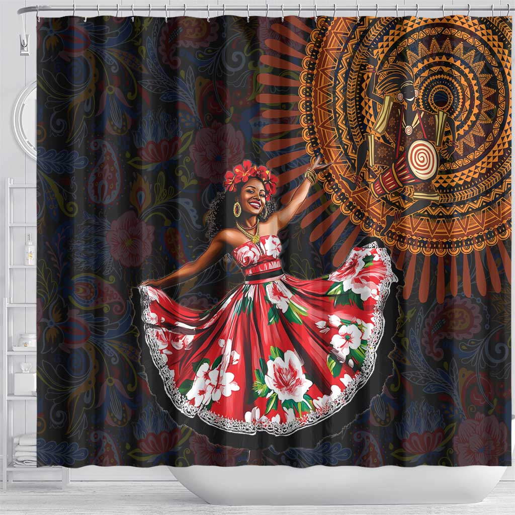 Sega Traditional Dance Shower Curtain Paisley Mix African Pattern LT15