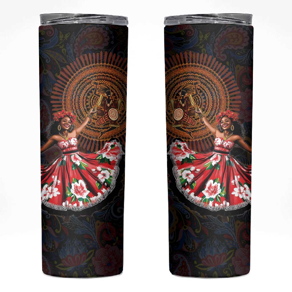 Ladies Sega Dance Skinny Tumbler Paisley Mix African Pattern LT15