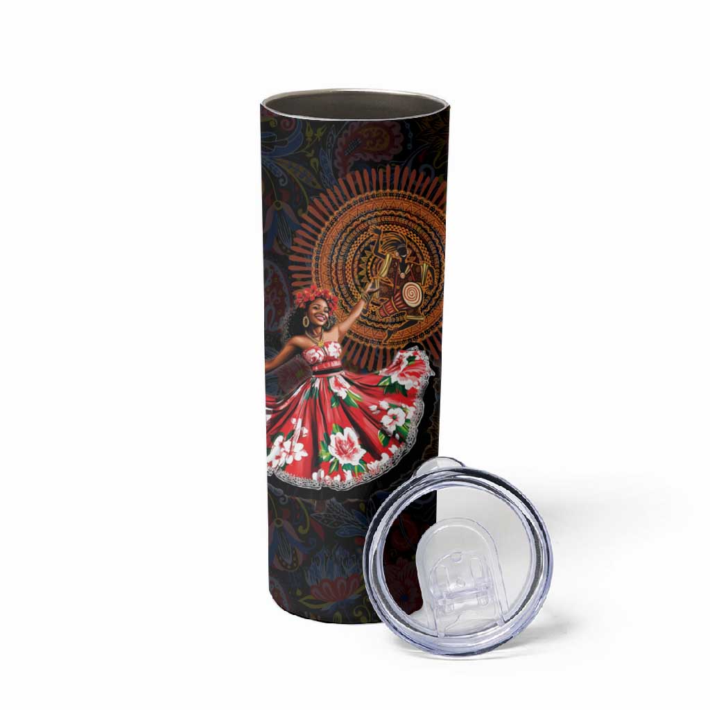 Ladies Sega Dance Skinny Tumbler Paisley Mix African Pattern LT15