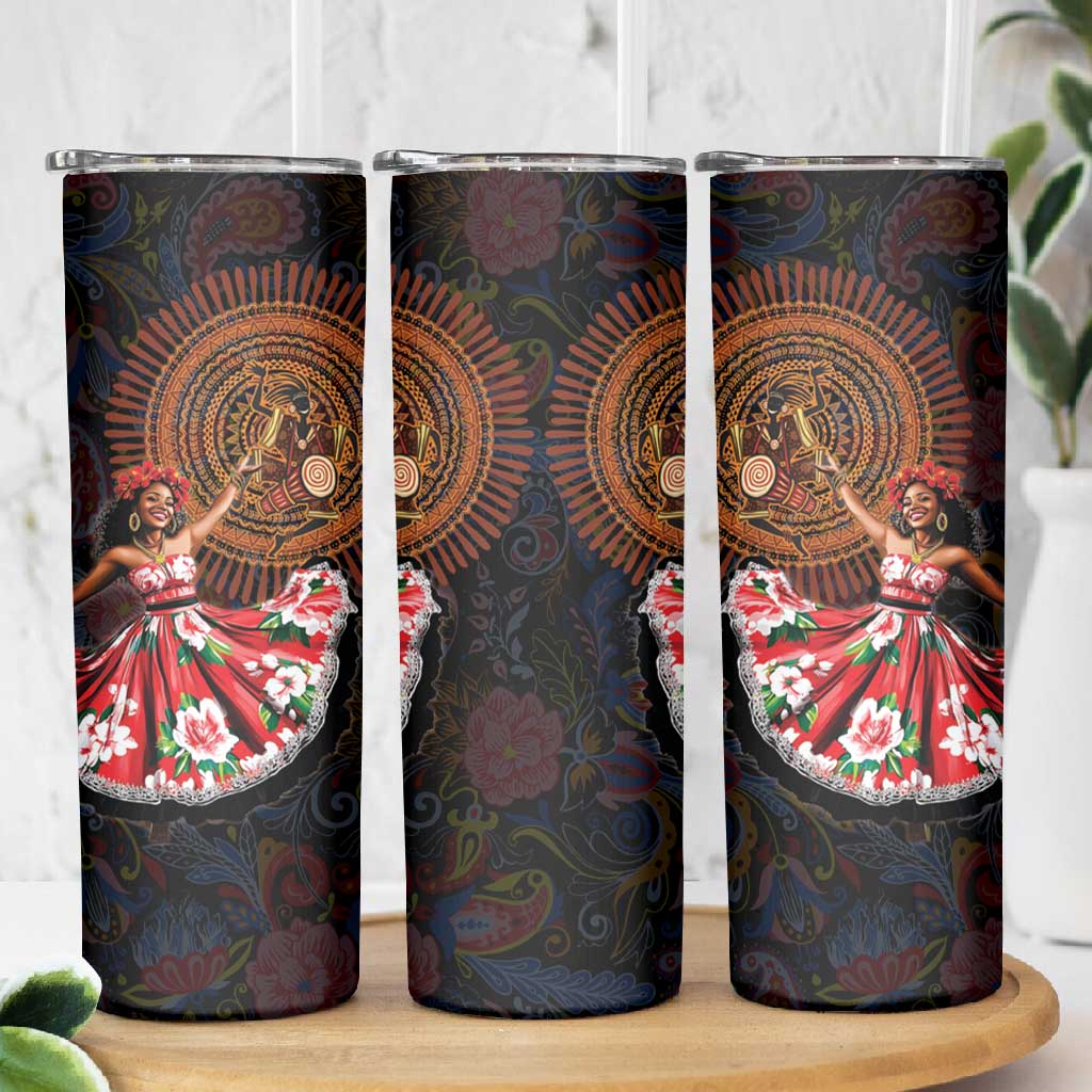 Ladies Sega Dance Skinny Tumbler Paisley Mix African Pattern LT15